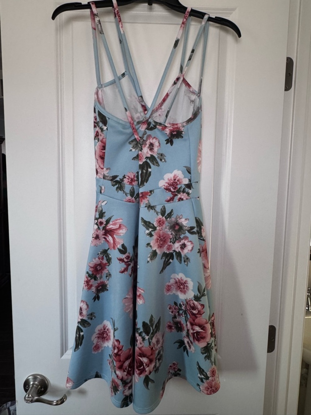 Charlotte Russe Light Blue Floral Spaghetti Strap Dress - Picture 6 of 7
